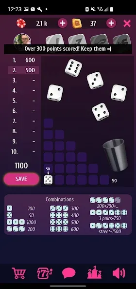 Farkle Pro - 10000 dice game  [МОД Бесконечные деньги] Screenshot 2