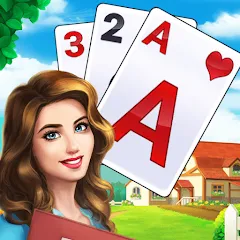 Скачать взломанную Tripeaks Solitaire - Home Town  [МОД Много монет] - стабильная версия apk на Андроид